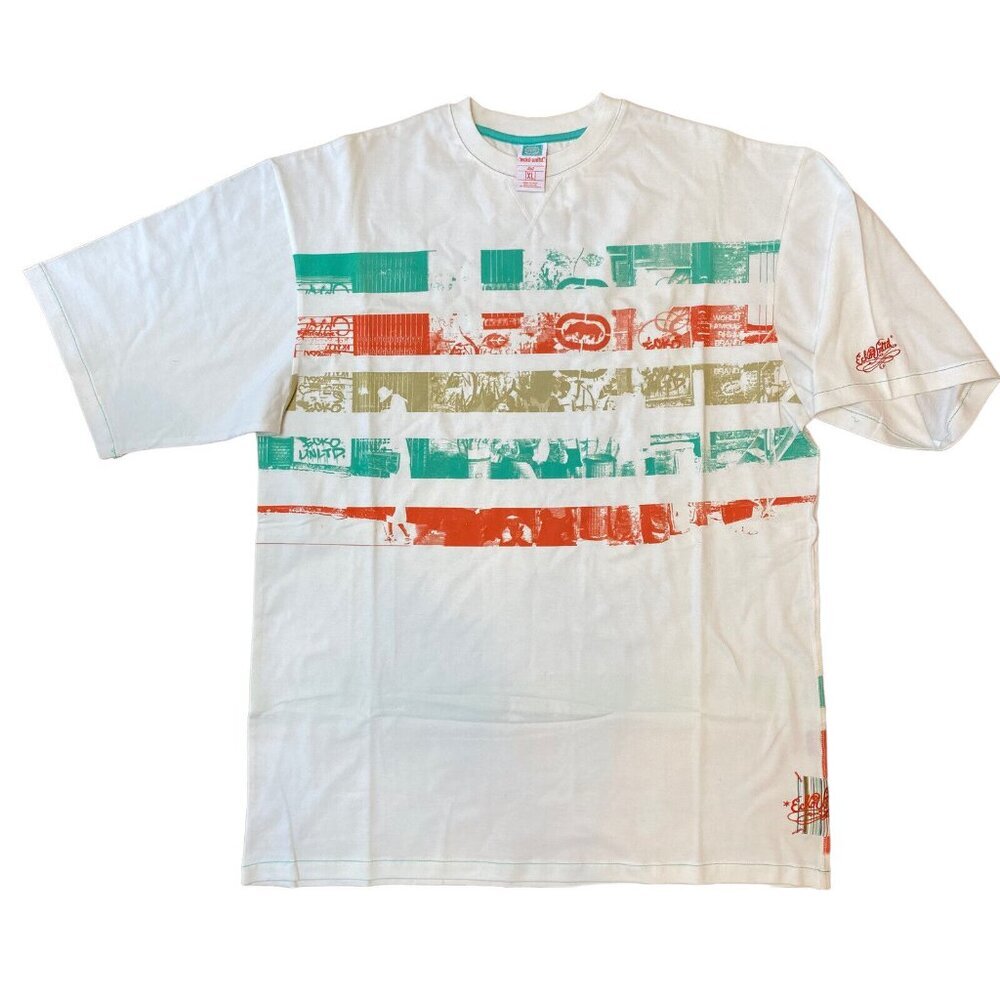 Vtg Ecko Unltd T-Shirt Mens XL Oversized Y2K Short Sleeve Double Sided Print